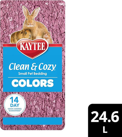 Kaytee Clean & Cozy Colors, Small Animal Bedding with Extreme Odor Control, Plum, 24.6 Liters
