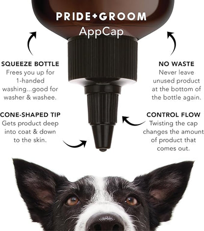 Pride and Groom The Shedder | Dog Deshedding Shampoo | All Natural Body Wash with Essential Oils & Ingredients That Reduce Pet Shedding & Fur Dander for Curly and Wavy Coats – 16oz
