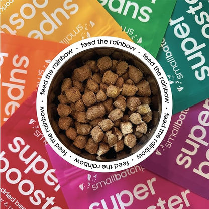 Smallbatch Freeze Dried Dog Treats, Superfood Food Topper Chicken Bites for Dogs & Cats, Probiotics, Organic Ingredients, High Protein, Grain Free Healthy Treat Food Topper, Made in the USA, 18 oz Bag
