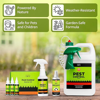 Nature's Dome Eco-Friendly Pest Control Spray – Ant, Roach, Spider, Fly, Flea and Insect Control with Natural Essential Oils – Fast-Acting, Child & Pet Safe for Indoor & Outdoor (1 Gallon)