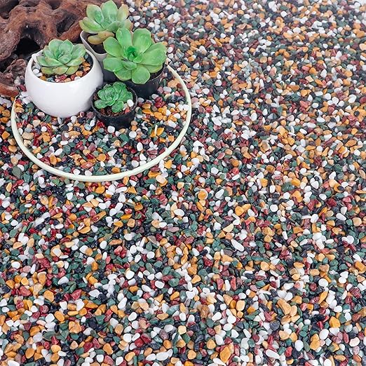 18lb Aquarium Gravel for Plants, 1/4Inch Fish Tank Gravel for Succulent Cactus and Bonsai, Decorative River Rocks Pebbles for Gardening, Flower Pots, Landscaping,Terrarium
