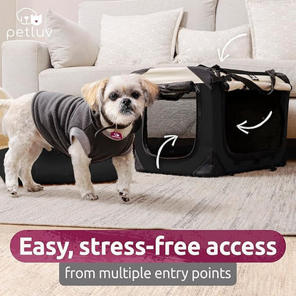 Medium Cat Carrier & Dog Carrier for Most Cats or Small Dog. Soft Sided Pet Carrier for Travel. Collapsible, Portable with Soft Bed, Top & Side Loading, Locking Zippers, Puppy Crate & Kennel