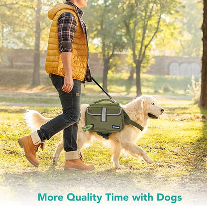 PetAmi Dog Backpack for Medium & Large Dogs, Saddle Bag for Dogs to Wear for Hiking, Pet Backpack Harness Dog Pack with Reflective Side Pockets for Walking Running.
