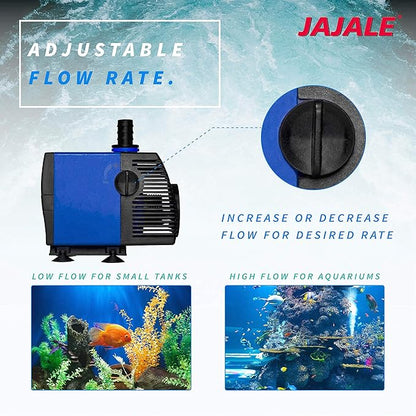 1056 GPH Submersible Water Pump - Adjustable Quite Aquariums, Fountains, Hydroponics, and Pond Pump, 11.5ft Lift, 75W - 4 Pack