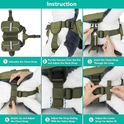 PetAmi Dog Backpack for Medium & Large Dogs, Saddle Bag for Dogs to Wear for Hiking, Pet Backpack Harness Dog Pack with Reflective Side Pockets for Walking Running.