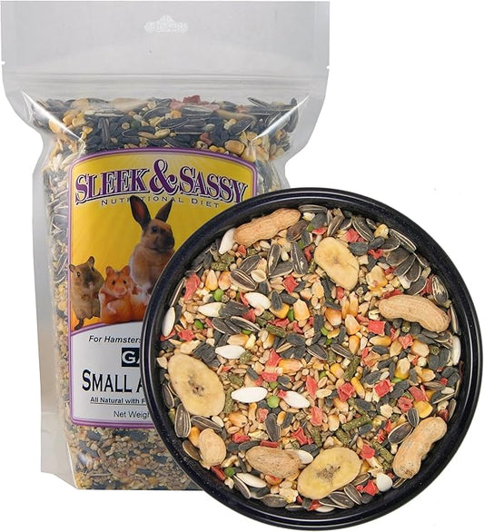 SLEEK & SASSY Garden Small Animal Food for Hamsters, Gerbils, Mice & Rats (2 lbs.)