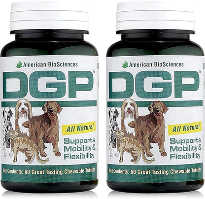 DGP, All-Natural Joint Supplement for Dogs - Joint Support with Turmeric, Boswellia Extract & More - Quick Effect for Pet Mobility Support - 120 Chewable Tablets (Pack of 2)