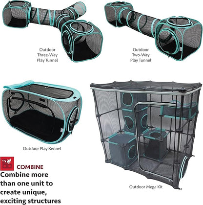 Kitty City Outdoor Catio Furniture and Play Kits for Cats, Outdoor Mega Kit