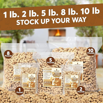 10 LB - Raw Peanuts For Squirrels, Raw In Shell Peanuts For Birds and Wildlife- Squirrel Food, Wild Bird Seed - Grown in The USA