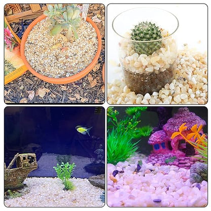 7lb Aquarium Gravel for Plants,1/5 Inch Natural Decorative River Rocks for Succulent and Cactus Landscaping, Natural Small Rocks for Fish Tanks, Vases & Terrariums