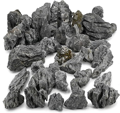 kecilke Seiryu Stones Aquarium Rocks Hardscape Stone for Aquariums, Fish Tanks, Bonsai, Terrariums, Wargaming Dioramas, Indoor or Outdoor Gardens(11lb 2-7inches)