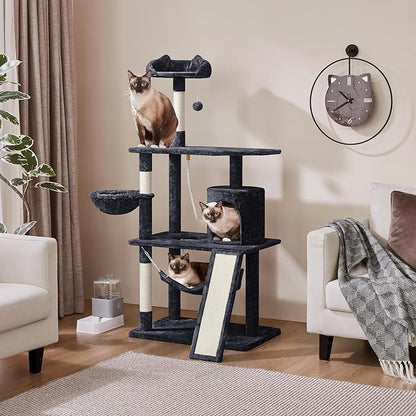 Yaheetech 63.5in Multi-Level Cat Tree Tower Condo with Scratching Posts, Platform & Hammock, Cat Activity Center Play Furniture for Kittens, Cats & Pets