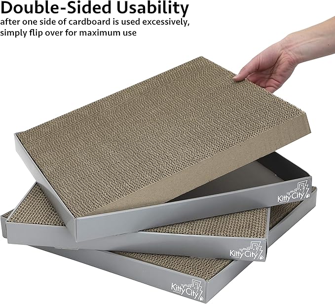 Kitty City Gray Corrugate Scratchers 3-Pack