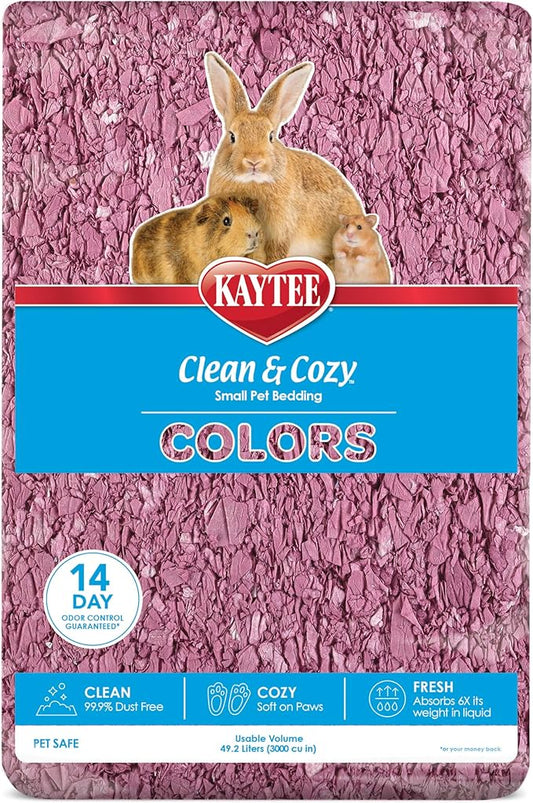 Kaytee Clean & Cozy Colors, Small Animal Bedding with Extreme Odor Control, Plum, 49.2 Liters