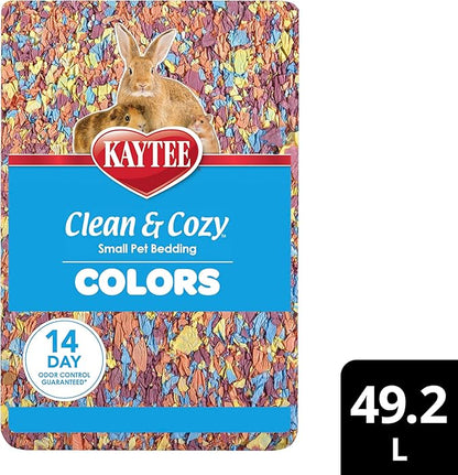 Kaytee Clean & Cozy Colors, Small Animal Bedding with Extreme Odor Control, Kaleidoscope, 49.2 Liters