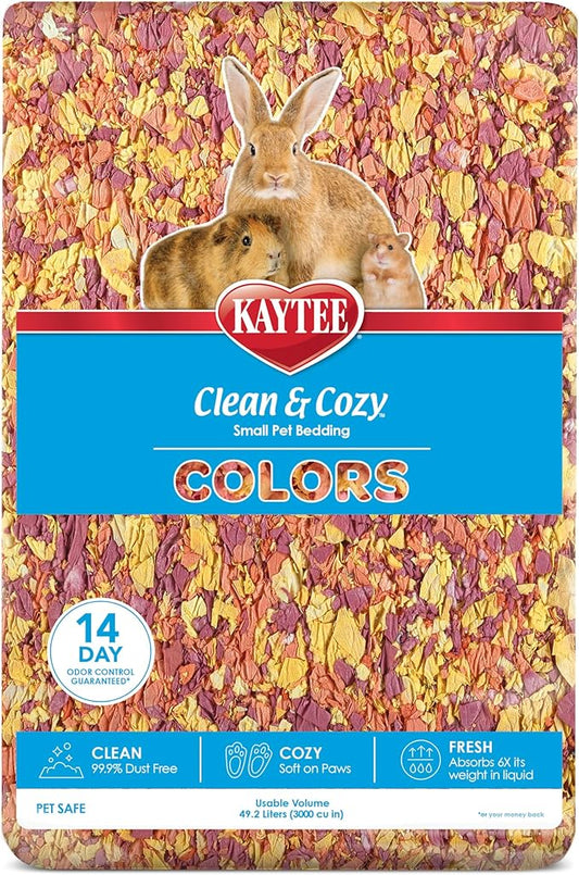 Kaytee Clean & Cozy Colors, Small Animal Bedding with Extreme Odor Control, Sunset 49.2 Liters