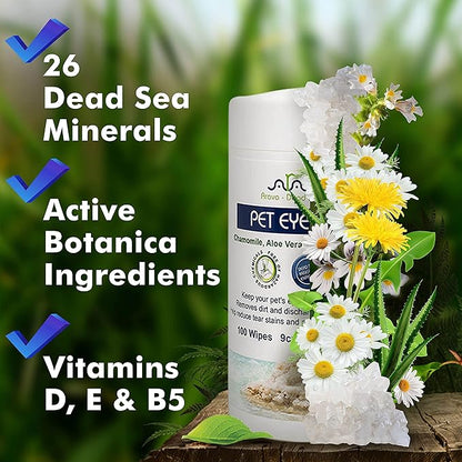 Arava Pet Eye Wipes - for Dogs Cats Puppies & Kittens - 100 Count