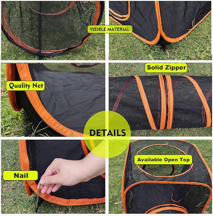 Portable Cat Small Animals Playpen DIY Outdoor Enclosures Freely Combinable 2in1 4in1 6in1 Pop Up Pet Play Tent Tunnel Cube House for Cat Puppy Rabbit (6 in 1)
