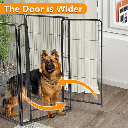 BestPet Indoor Dog Playpen,40inch 8 Panels Dog Pen Fence Outdoor Pet Playpen with Gravity Lock & Wide Door Pet Exercise Pen for RV Camping Yard, Black