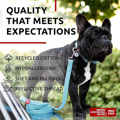 Recycled Cotton Dog Leash Eco-Friendly Alternative to Nylon Collar for Small Medium and Large Dogs - Reflective Strong Dog Leashes for Large Breeds - Puppy Leash