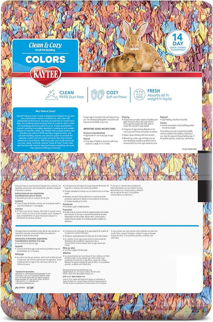 Kaytee Clean & Cozy Colors, Small Animal Bedding with Extreme Odor Control, Kaleidoscope, 49.2 Liters