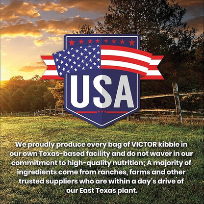 VICTOR Super Premium Dog Food — Sensitive Skin and Stomach — Beef Meal & Brown Rice Recipe Dry Kibble — Gluten Free, No Chicken, Ideal for Dogs with Allergies — Adult and Puppy Food, 15 lb