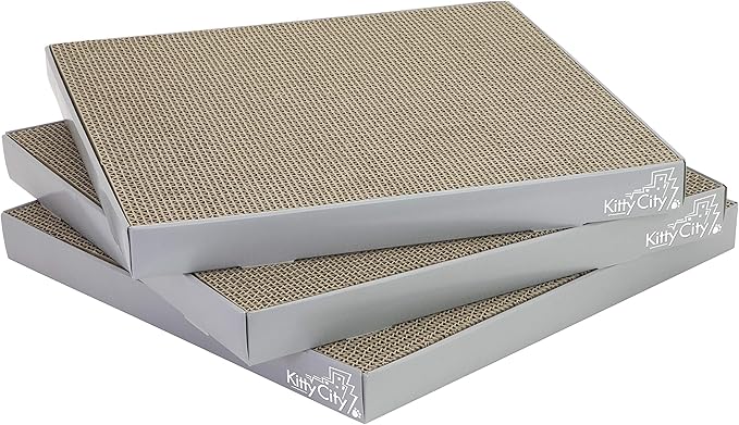 Kitty City Gray Corrugate Scratchers 3-Pack