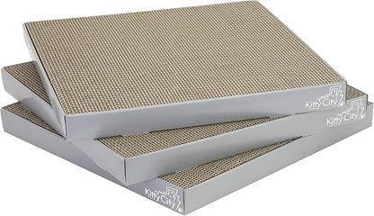 Kitty City Gray Corrugate Scratchers 3-Pack
