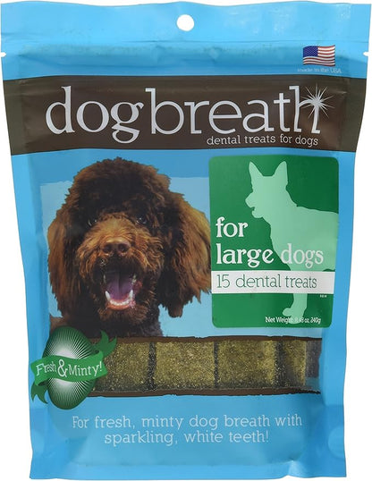 Herbsmith Dog Breath - Dental Chews for Large Dogs – Large Dog Breath Treats - Fresh Breath Dog Treats - Dog Dental Hygiene 7.54 oz