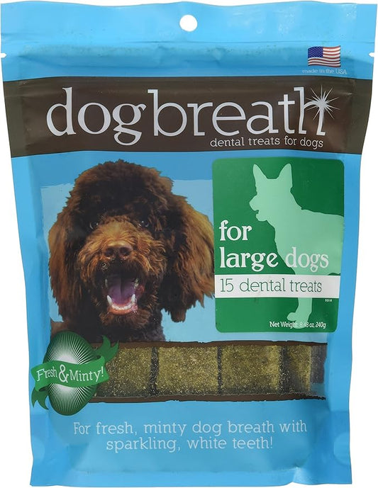 Herbsmith Dog Breath - Dental Chews for Large Dogs – Large Dog Breath Treats - Fresh Breath Dog Treats - Dog Dental Hygiene 7.54 oz