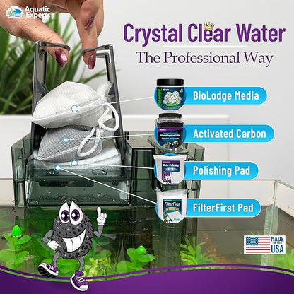 Premium Activated Carbon, Aquarium Carbon for Fish Tank Filter, Aquarium Filter Media, Granulated Charcoal for Fish Tanks, Activated Charcoal Bulk (1 lbs with Fine Mesh Bag)