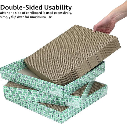 Kitty City XL Wide Corrugate Cat Scratchers 3 Pieces, Cat Scratching, Cat Scratch Pad, Door Clips, Furniture Protectors from Cat Scratching