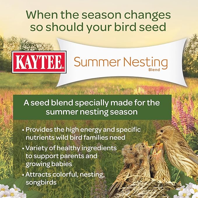 Kaytee Wild Bird Food, Summer Nesting Seed Blend, 8 lb