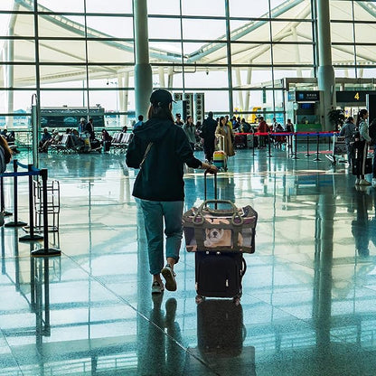 | TSA Airline Approved |Soft Sided Pet Carrier | Cat Carrier | Dog Carrier| Pets Up to 15 lbs | Leash & Luggage Strap | Camo Green Handle