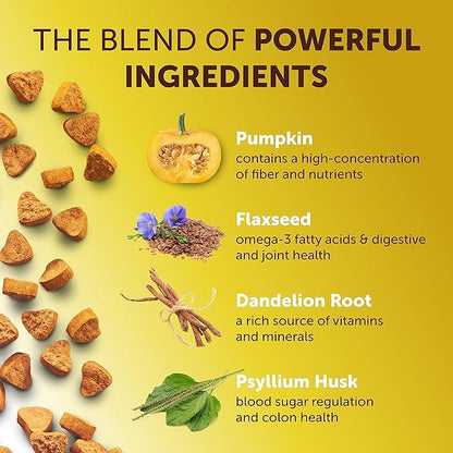 Scoot Stopper Dog Soft Chews w/Fiber - Stool Hardener for Anal Gland Treatment, Digestion Support -180 Tasty Treats w/Natural Flaxseed, Pumpkin and Psyllium Husk for Dog Comfort