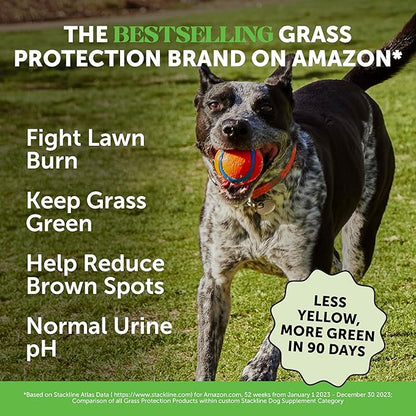 Grass Green Dog Chews - Urine Neutralizer for Lawn, Dog Pee Grass Helps Yard Stay Green Addressing Burn Spots with Probiotics & Enzymes (Duck)
