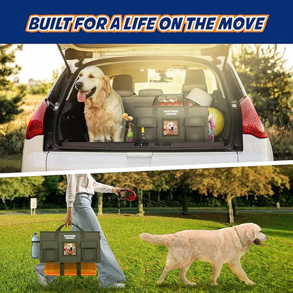 Panther Armor Dog Travel Bag Hanging Dog Organizer & Pet Storage Tote Bag for Supplies | Waterproof Door Storage & Closet Organizer | Food & Treat Container for Travel Accessories