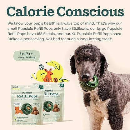 WOOF Pupsicle Refill Pops, Delicious Long Lasting Dog Treats, Pre-Made Pupsicle Refills for Dogs, Wholesome Ingredients, Low-Mess Chicken Pet Treats - XL Pops - 5 Count - 2 Pack