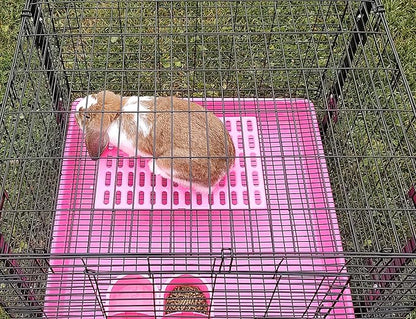 Saguaro Acres Rabbit and Small Animal Cage Resting Mat for Wire Floored Cages 2 Pack (Pink & Teal)