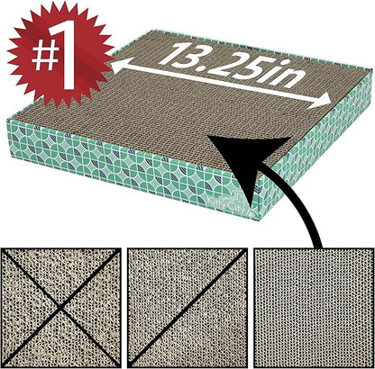 Kitty City XL Wide Corrugate Cat Scratchers 3 Pieces, Cat Scratching, Cat Scratch Pad, Door Clips, Furniture Protectors from Cat Scratching